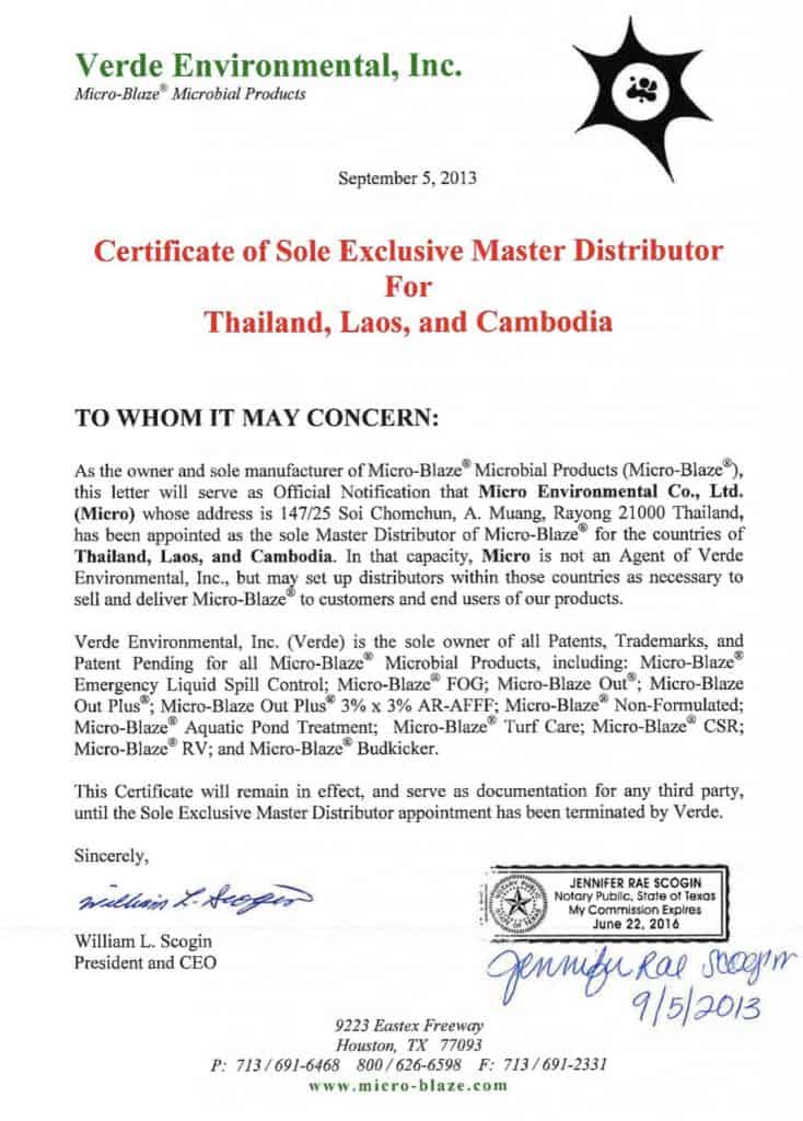 Micro Blaze Certificate